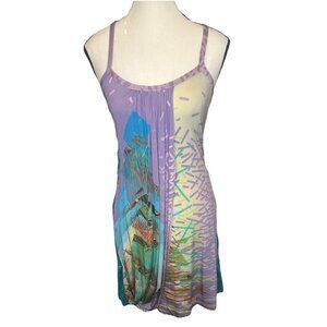 Save The Queen Multicolor Art To Wear Knee Length Sleeveless Lined Dress Sz S